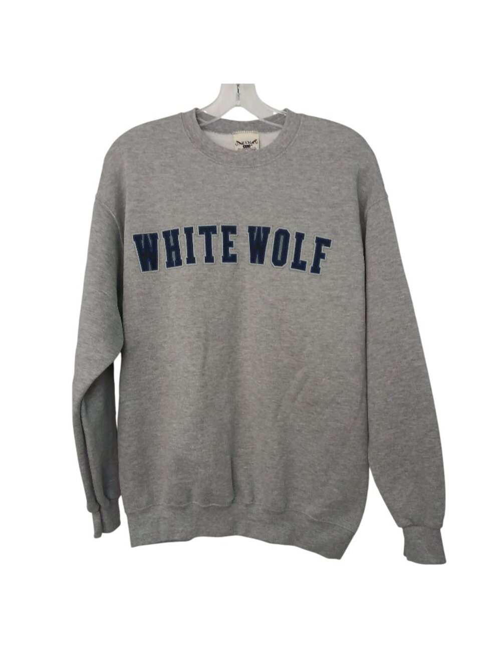 Oarsman White Wolf Unisex Sz M Gray Crewneck Sweatshirt Cotton Blend VTG #V-40